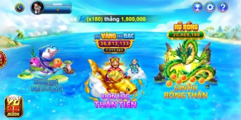 Bắn Cá với các phòng chơi hấp dẫn tại Yo88 