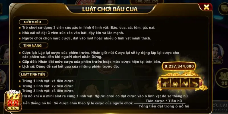 Định hướng luật chơi Bầu Cua tại cổng game Yo 88 
