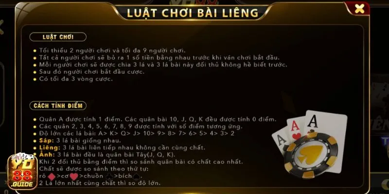 Hướng dẫn nhanh Liêng - game bài hay tại Yo 88 