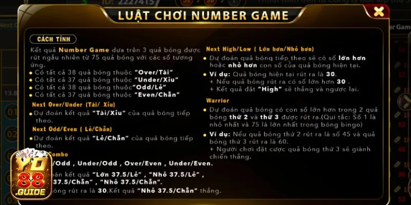 Hướng dẫn chơi Number Game chi tiết cho anh em tân binh 