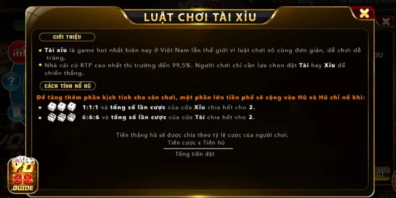 Luật chơi Tài Xỉu cực hay tại Yo88 