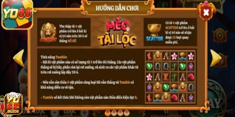  Nhà cái YO88 cung cấp luật chơi Mèo tài lộc chi tiết