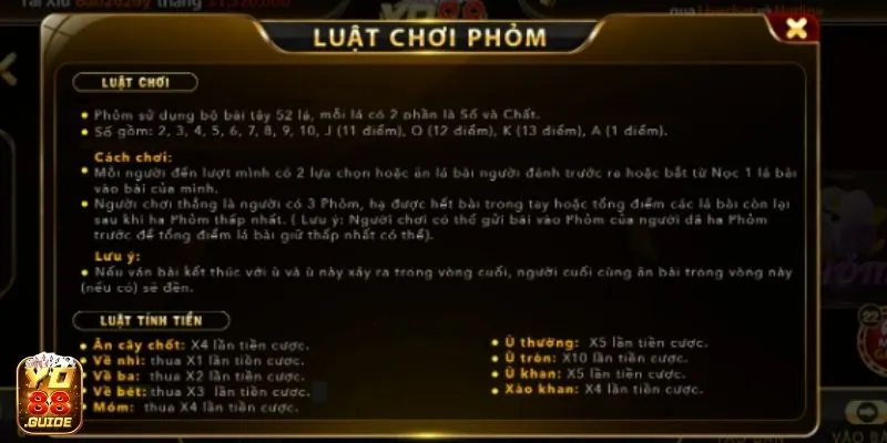  Phỏm Yo88 và luật chơi được nhiều người chơi quan tâm